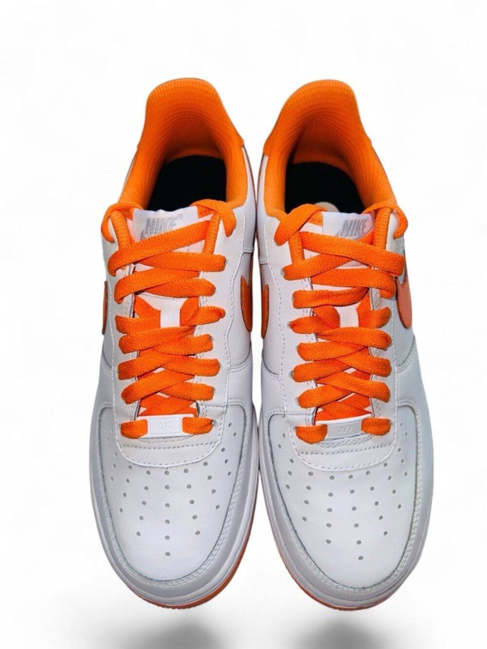 Nike ID Air Force 1 Low Shoes Safety Orange White Men's Syracuse Custom By You - Picture 4 of 13